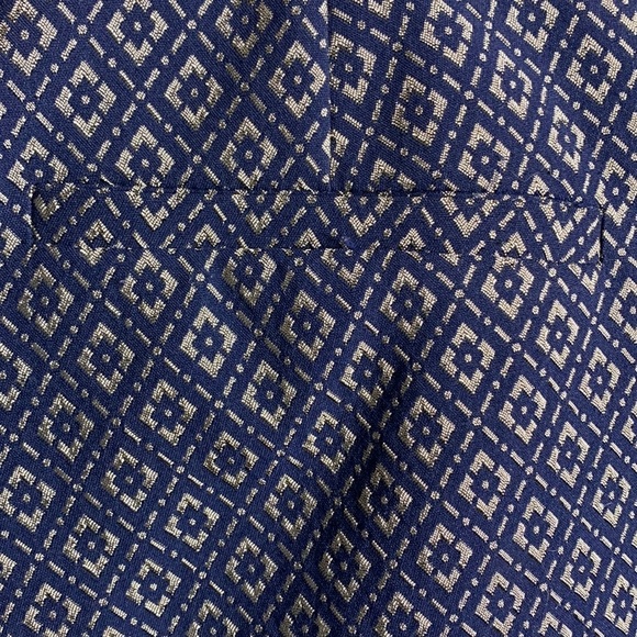 Gerard Darel Navy/Gold Jacquard Pants - Picture 3 of 6